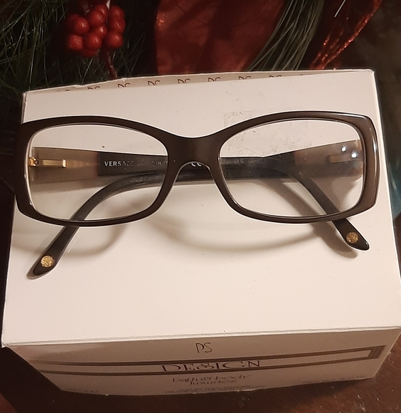 VERSACE AUTH SWAROVSKI CRYSTAL LOGO VINTAGE EYEGLASSES - Picture 2 of 12